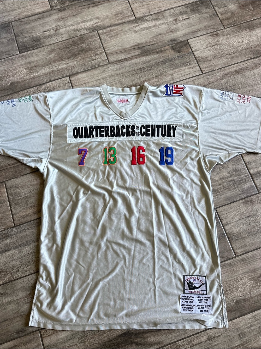 Mitchell & Ness White Throwbacks Patch Jersey